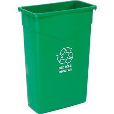 CARLISLE FOODSERVICE Carlisle TrimLine Recycling Can, 23 Gallon, Green 342023REC09